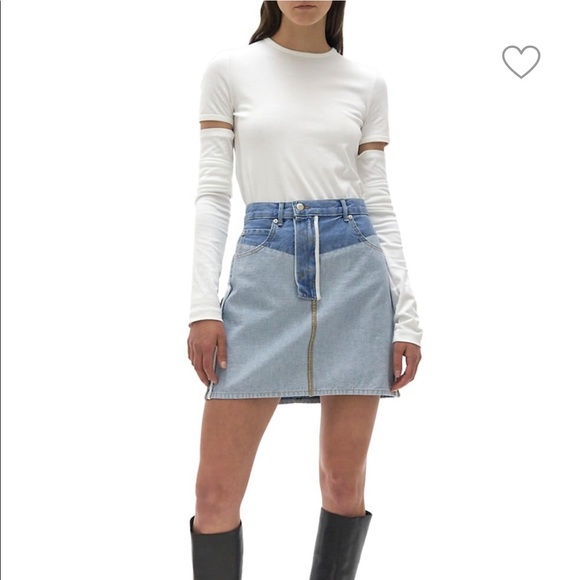 HELMUT LANG REVERSED DENIM MINI SKIRT 26 - Picture 2 of 14